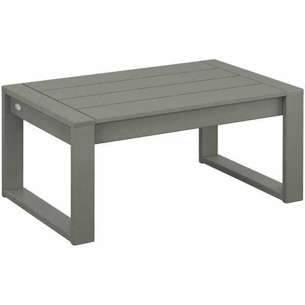 Polywood Edge 34 7/8'' x 22 3/8'' Slate Gray Coffee Table 6334609GY